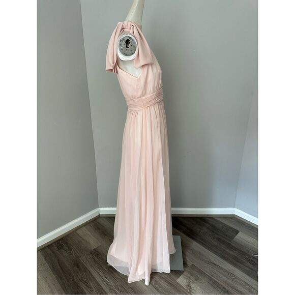 NWT Mac Duggal Chiffon High Neck Ruched Sleeveless A-Line Gown Size 6 $398 - Picture 9 of 11